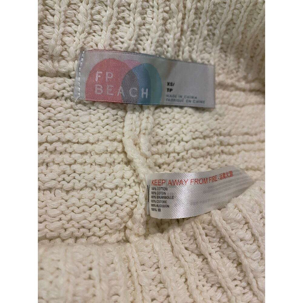 Free People FP Beach Malibu Boo Shorts XS White Knit 100% Cotton Comfy - Picture 6 of 7